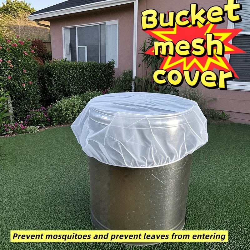 White 15.75 Inch Elastic Insect Net Cover for Plants Buckets Aquariums - Image 2