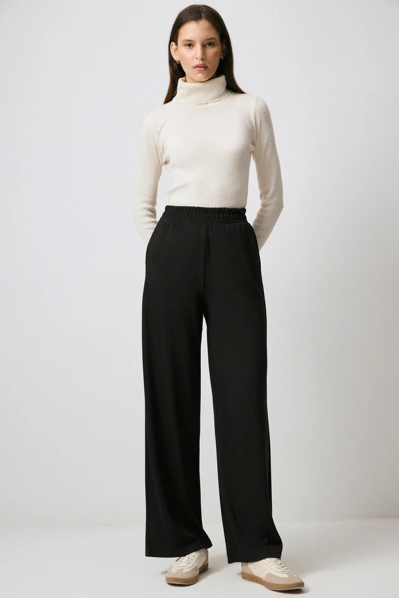 توتشي Straight Fit Elastic Waist Trousers
