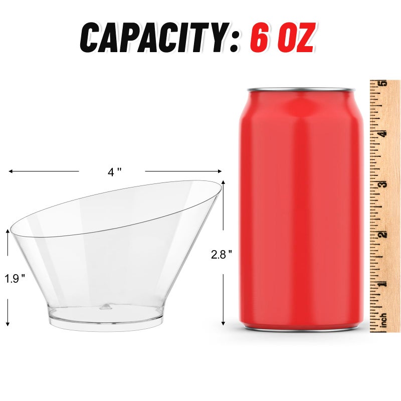 Qeirudu 20 Pack 6 oz Angled Plastic Bowls, Small Candy Bowls Disposable Serving Bowls for Ice Cream, Snack, Dessert, Appetizer, Fruit, Salad - Image 2