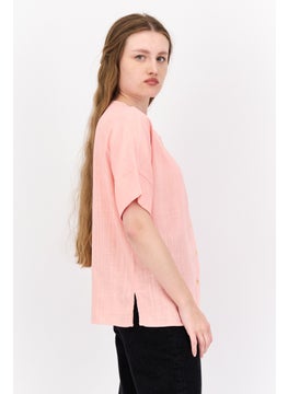 Women Round Neck Elbow Sleeve Solid Shirts, Pink - pzsku/Z686E3A699D1157FE0B09Z/45/_/1739024150/a0c221b6-4d9a-4299-a902-2cda98f38af7