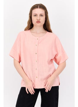 Women Round Neck Elbow Sleeve Solid Shirts, Pink - pzsku/Z686E3A699D1157FE0B09Z/45/_/1739024155/7a8385e5-73eb-4fe3-a408-ba3084a0daf0