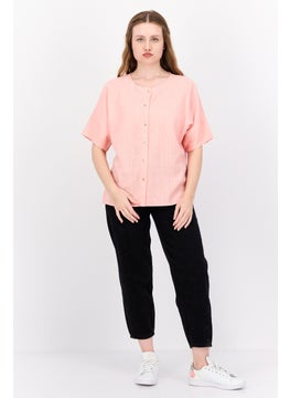 Women Round Neck Elbow Sleeve Solid Shirts, Pink - pzsku/Z686E3A699D1157FE0B09Z/45/_/1739024158/c4e372d5-7fe3-4820-a47c-624bdb5b21b6