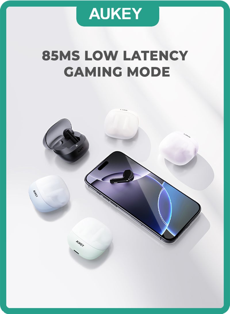 Aukey Move Vibe Wireless Earbuds True Wireless Earbuds، BT 5.3, IPX4 Waterproof, 25 Battery Life, 3.5g Weight,Touch Control EP-M4 - Grey - Image 4