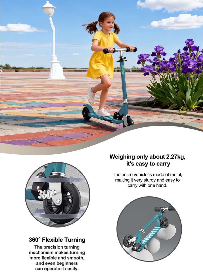 sway سكوتر قابل للطي، مع مقبض قابل للتعديل، سهل الطي، للأطفال من 6-12 سنة - Image 4