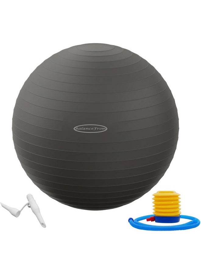 Fitvids كرة التمارين من بالانس فروم مقاومة للانفجار والانزلاق، كرة يوغا، كرة لياقة بدنية، كرة ولادة مع مضخة سريعة، سعة 2,000 رطل (68-75 سم، XL، رمادي) - Image 1