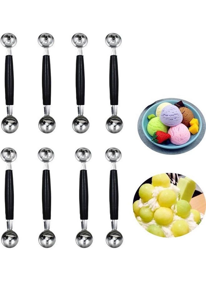 ROYALS ملعقة بطيخ مزدوجة الجوانب من رويالز، 2 في 1 ملعقة بطيخ من الفولاذ المقاوم للصدأ لكرات البطيخ والكانتالوب والآيس كريم، ملعقة بطيخ - Image 4