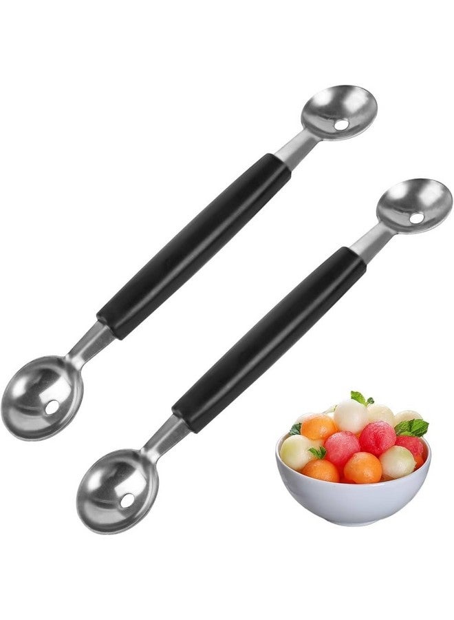 ROYALS ملعقة بطيخ مزدوجة الجوانب من رويالز، 2 في 1 ملعقة بطيخ من الفولاذ المقاوم للصدأ لكرات البطيخ والكانتالوب والآيس كريم، ملعقة بطيخ - Image 5