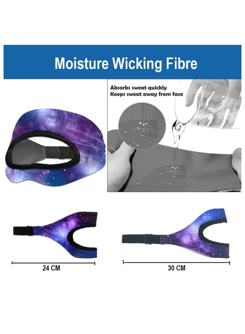 Zikra VR Eye Mask Cover VR Mask Sweat Band ,Replace Silicone Face Cover Pad Adjustable Breathable VR Sweat Band for Oculus/Mate Quest 2/Oculus Rifts 2/HTC Vive Pro 2/Oculus Go Quest  (Starry Sky 2pcs) - Image 4