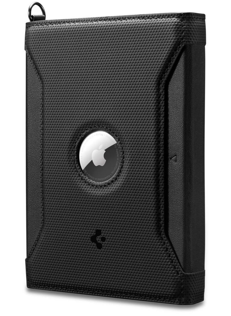 Passport Cover AirTag Holder Card Wallet Travel Documents Organizer Protector Accessories with RFID Blocking Technology SIM Card Pin Included - Black