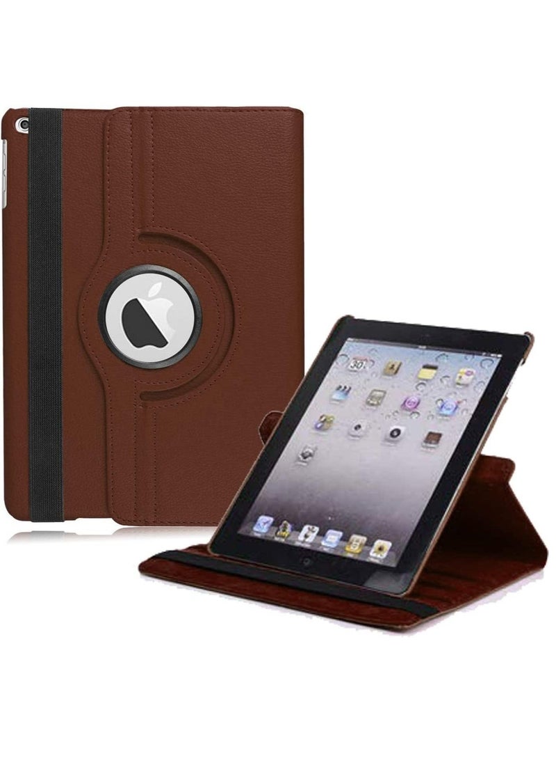 IAF New iPad 2017 9.7" / iPad Air 2 Leather Case - 360 Degree Rotating Stand Smart Cover with Auto Sleep/Wake - Brown - Image 5