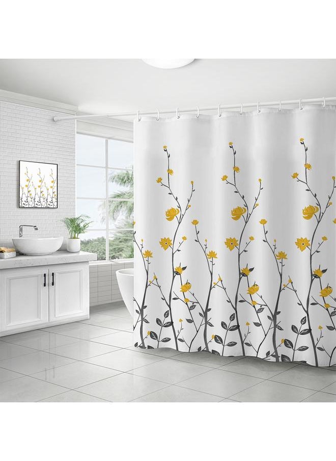 Bluejw Polyester Shower Curtain  Explosions Flowers And Plants Watercolor Bathroom Four-piece Dry And Wet Separation Isolation Waterproof Bath  - Image 1