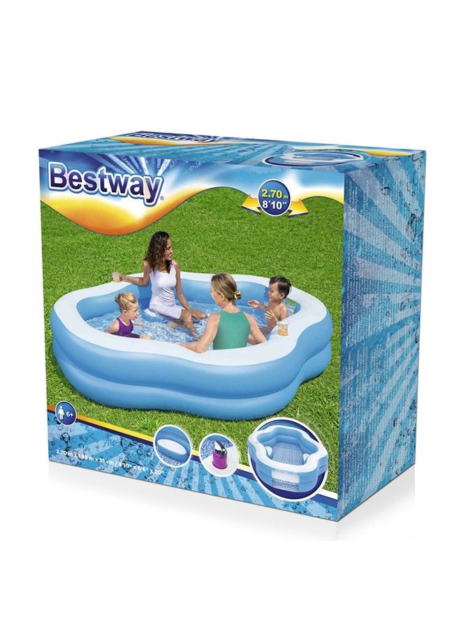 بست واي® مسبح عائلي معين رشاش مع كرسي وفتحة شفاف 2.70M X 1.98M X 51CM-26-54409 - Image 5