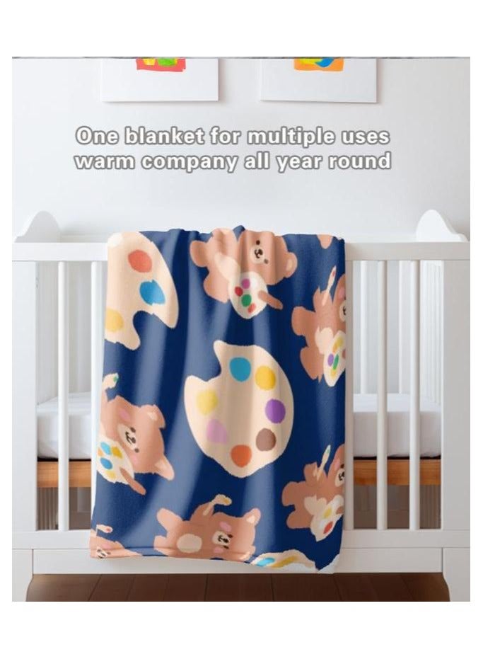 عام بطانية رقيقة من الفانيلا (دافئة ومريحة، ومناسبة للنوم واستخدام الألعاب وإزالة الغبار ومقاومة للرمل) 150 سم * 200 سم - 858 - Image 1