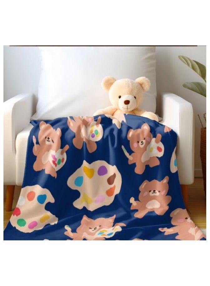 عام بطانية رقيقة من الفانيلا (دافئة ومريحة، ومناسبة للنوم واستخدام الألعاب وإزالة الغبار ومقاومة للرمل) 150 سم * 200 سم - 858 - Image 3