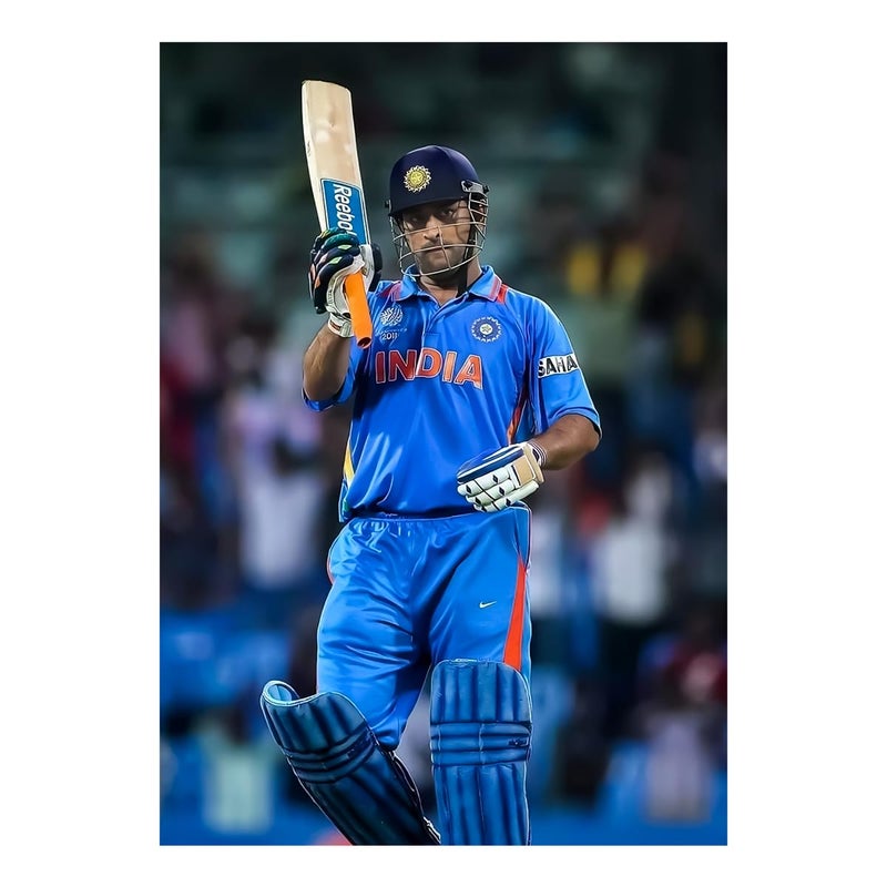 Dhoni Wall Sticker - Dhoni Wall Poster Sticker - MSD Wall Sticker - 300GSM - Glossy - Strong Adhesive Sticker Poster  - Image 1