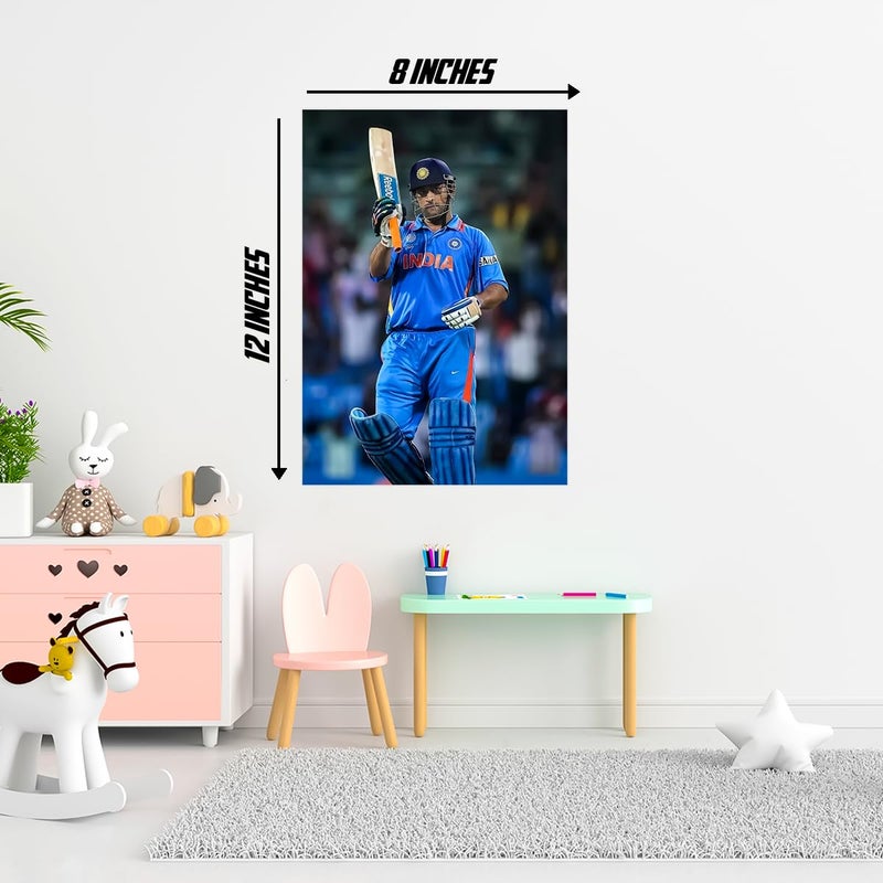 Dhoni Wall Sticker - Dhoni Wall Poster Sticker - MSD Wall Sticker - 300GSM - Glossy - Strong Adhesive Sticker Poster  - Image 3