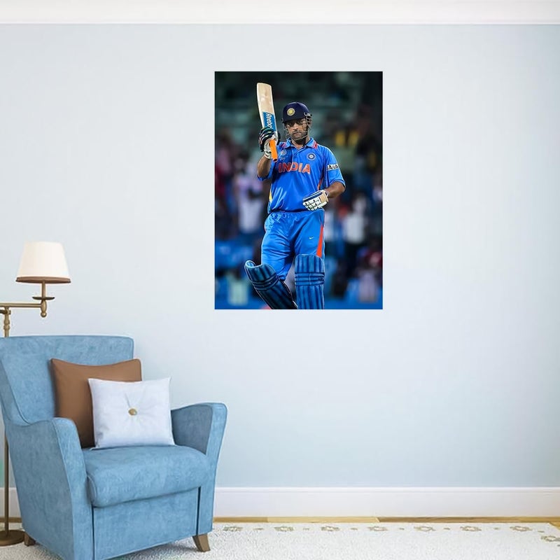 Dhoni Wall Sticker - Dhoni Wall Poster Sticker - MSD Wall Sticker - 300GSM - Glossy - Strong Adhesive Sticker Poster  - Image 4
