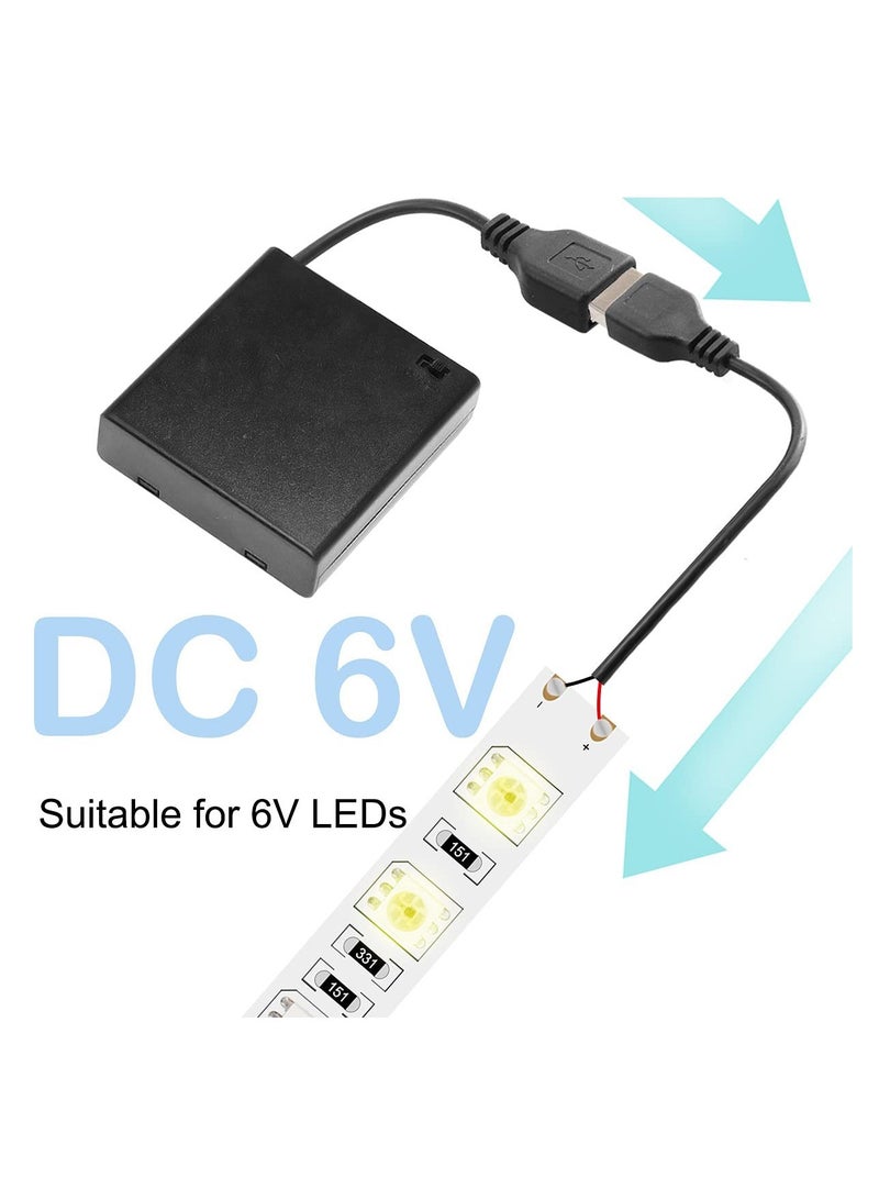 SYOSI DKARDU 4 AA Battery Holder USB Switch, 4 PCS 6V USB Female Socket, Battery Case Box Holder On/Off Switch for RC Cars LED Light ( 4 x 1.5V) - Image 5