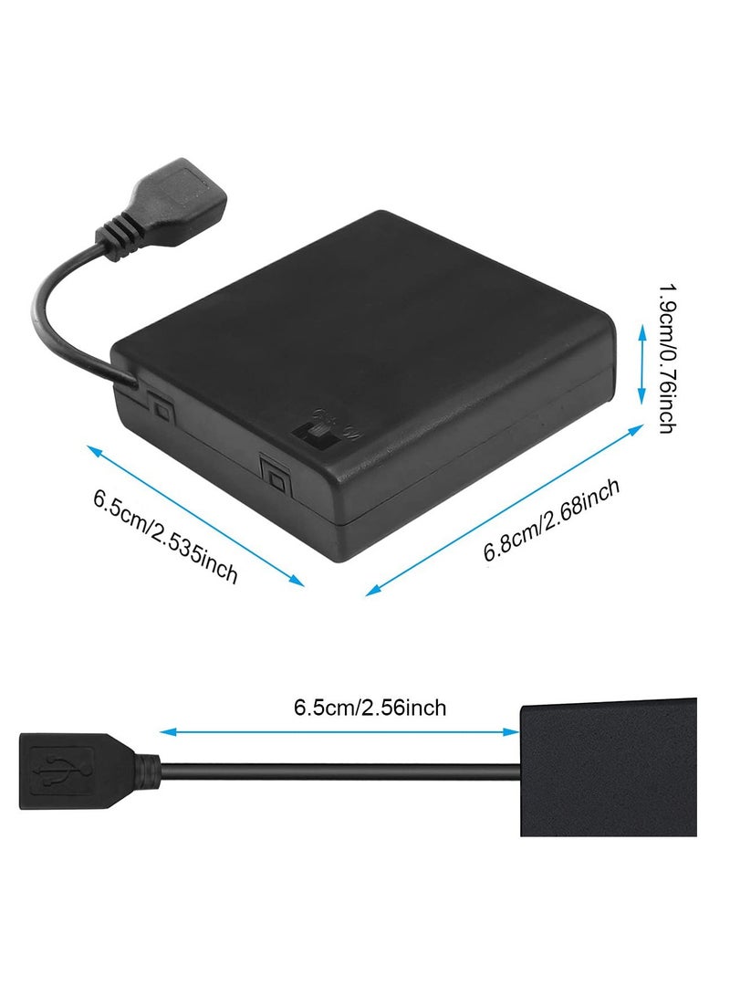 SYOSI DKARDU 4 AA Battery Holder USB Switch, 4 PCS 6V USB Female Socket, Battery Case Box Holder On/Off Switch for RC Cars LED Light ( 4 x 1.5V) - Image 3