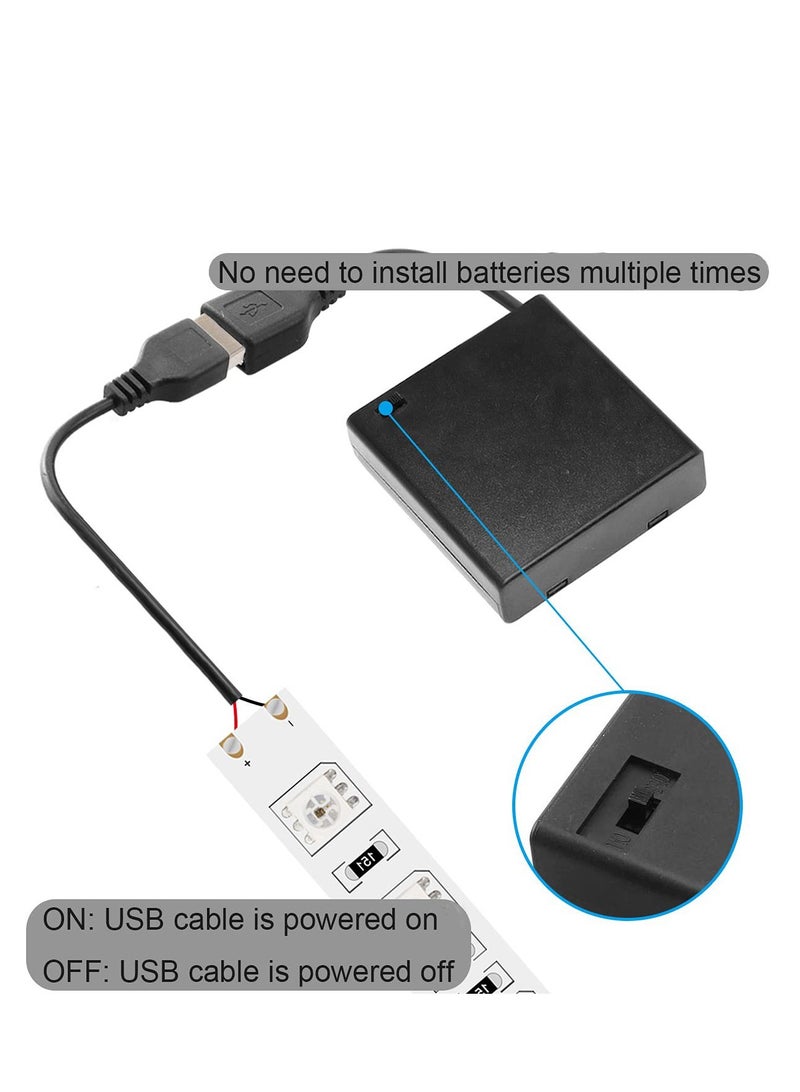 SYOSI DKARDU 4 AA Battery Holder USB Switch, 4 PCS 6V USB Female Socket, Battery Case Box Holder On/Off Switch for RC Cars LED Light ( 4 x 1.5V) - Image 2