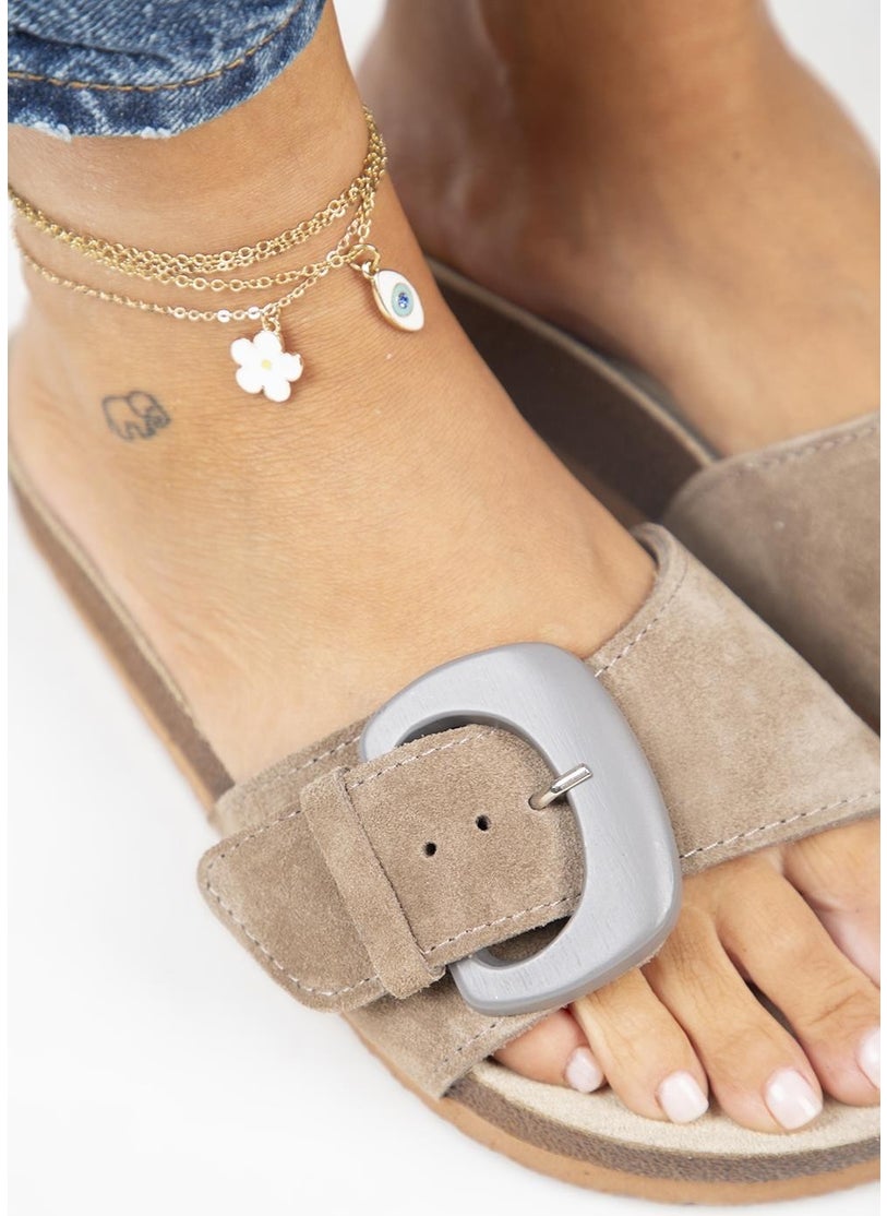 Manijero Alandra Genuine Leather Single Band Mink Slippers  - Image 3