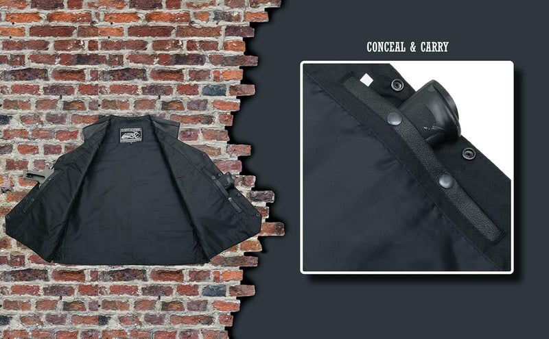 EVENT LEATHER ELM3925 Black Motorcycle Leather Vest for Men with Patches - Image 4
