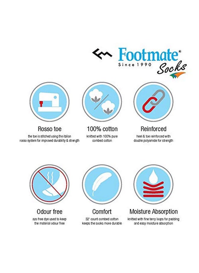 Footmate - Footmate Ankle Length Slipper Socks For Men & Women - 2 Pair, L (5 to 8 Feet Size) Cotton Blend House or Floor Socks with Anti-Skid Rubber Grip, Booties For Indoor Use - Cream - Image 1