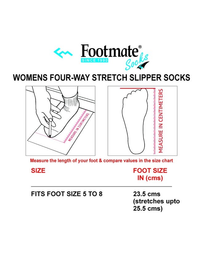 Footmate - Footmate Ankle Length Slipper Socks For Men & Women - 2 Pair, L (5 to 8 Feet Size) Cotton Blend House or Floor Socks with Anti-Skid Rubber Grip, Booties For Indoor Use - Cream - Image 1