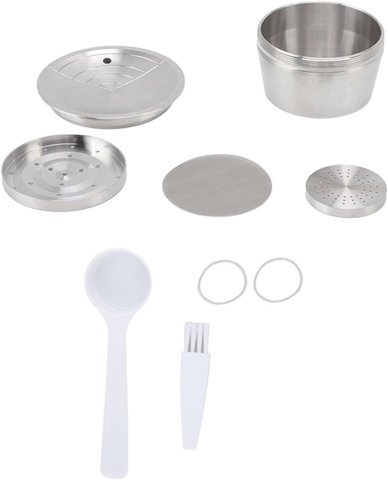 Stainless Steel Reusable Coffee Capsule Kit for EDG DG325, Includes Filter Gasket Brush Spoon and Powder Pressing Plate, Multi Layer Filtration System for Richer Brew - Image 1