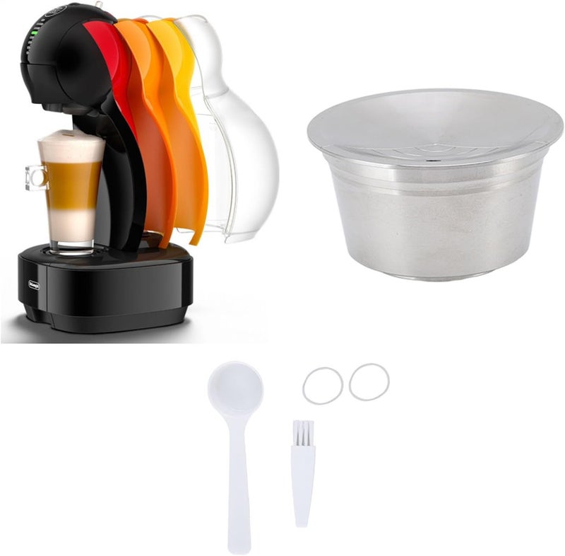Stainless Steel Reusable Coffee Capsule Kit for EDG DG325, Includes Filter Gasket Brush Spoon and Powder Pressing Plate, Multi Layer Filtration System for Richer Brew - Image 5