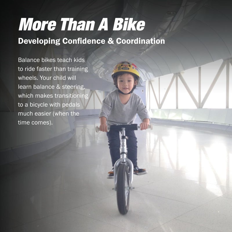 STRIDER دراجة سترايدر 12" برو، فضية - دراجة توازن بدون دواسات للأطفال من 1 إلى 4 سنوات - تشمل وسادة أمان، مقعد مبطن، مقابض صغيرة وإطارات غير قابلة للثقب - بدون أدوات - Image 2