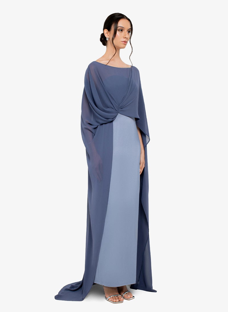 CHASE Boat Neck Draped Maxi Dress - Image 4