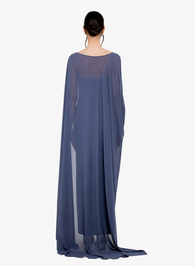 CHASE Boat Neck Draped Maxi Dress - Image 2