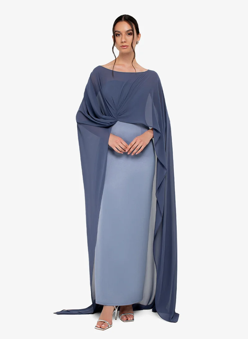 CHASE Boat Neck Draped Maxi Dress