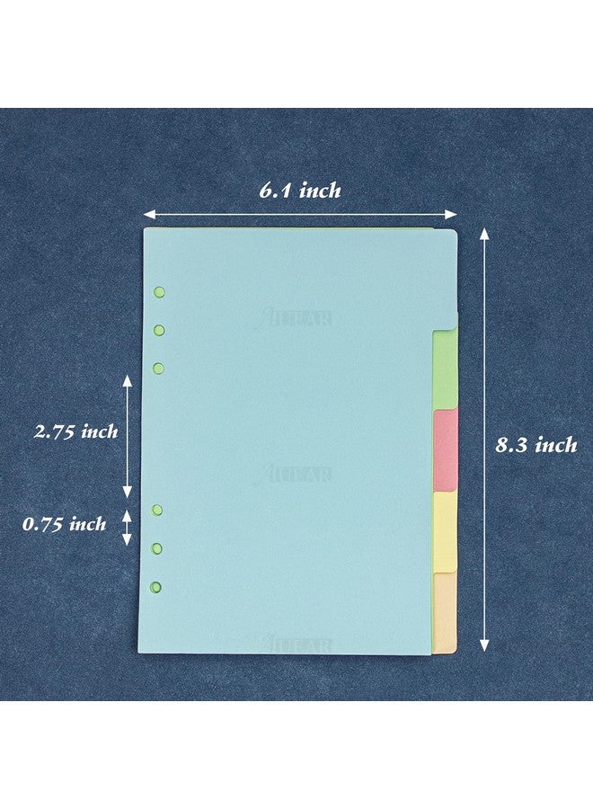 AUEAR 3 Sets A5 Size 6 Holes Ring Paper Divider Binder Index Page Tab Cards For Travel Diary Binder Notebook Journal  - Image 2