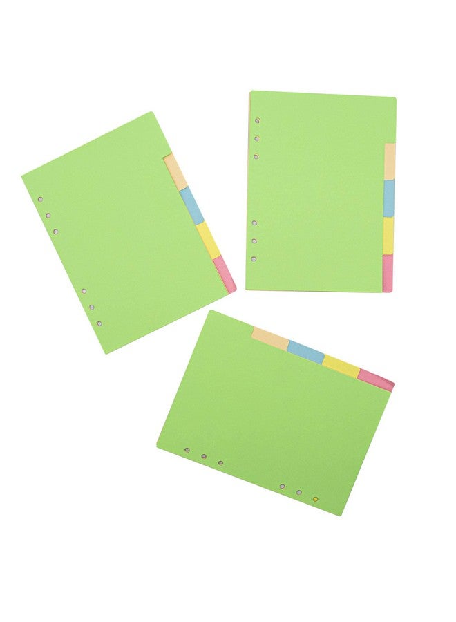 AUEAR 3 Sets A5 Size 6 Holes Ring Paper Divider Binder Index Page Tab Cards For Travel Diary Binder Notebook Journal  - Image 3