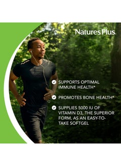 Nature's Plus Naturesplus Vitamin D3 (Cholecalciferol) 5000 Iu 60 Softgels Bone Health Heart Health & Immune System Support Supplement Bioavailable Active Form Gluten Free 60 Servings  - Image 5
