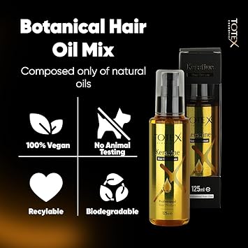 Totex Hair Keratin Serum Oil Damaged Hair Repair Straightening Silky Smooth Shinny Oil 125ml Pack Of 2 - Image 5