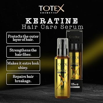 Totex Hair Keratin Serum Oil Damaged Hair Repair Straightening Silky Smooth Shinny Oil 125ml Pack Of 2 - Image 3