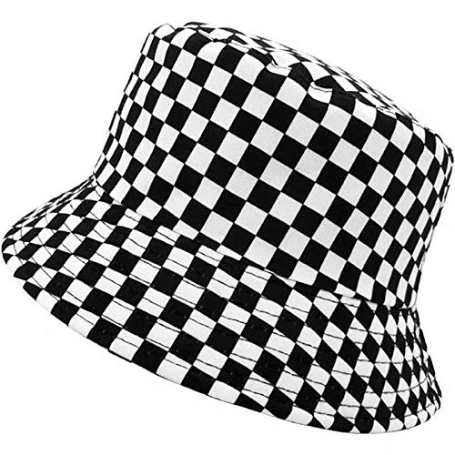 EYBF Unisex Zebra Cow Print Reversible Double-Side-Wear Hat Summer Travel Bucket Beach Sun Hat (Rubik Cube/Black) - Image 2