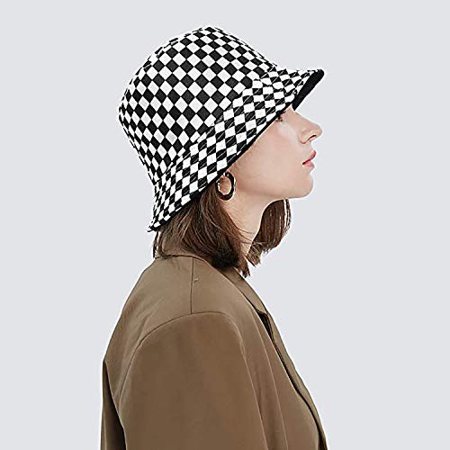 EYBF Unisex Zebra Cow Print Reversible Double-Side-Wear Hat Summer Travel Bucket Beach Sun Hat (Rubik Cube/Black) - Image 5