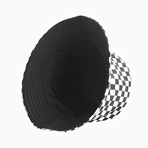 EYBF Unisex Zebra Cow Print Reversible Double-Side-Wear Hat Summer Travel Bucket Beach Sun Hat (Rubik Cube/Black) - Image 4