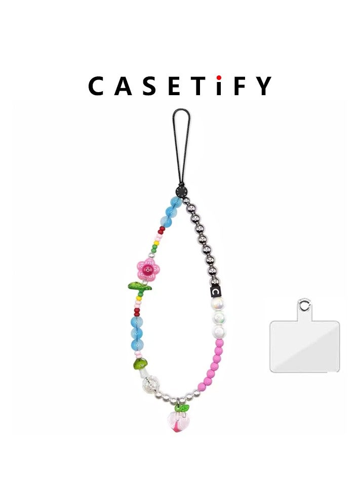 كاستيفي سوار مزين بالخرز، حزام معصم عالمي، حبل تعليق للهاتف المزين بالخرز، متوافق مع جميع الهواتف الذكية وأنظمة التثبيت (متعدد الألوان). سلسلة جوال - Image 3