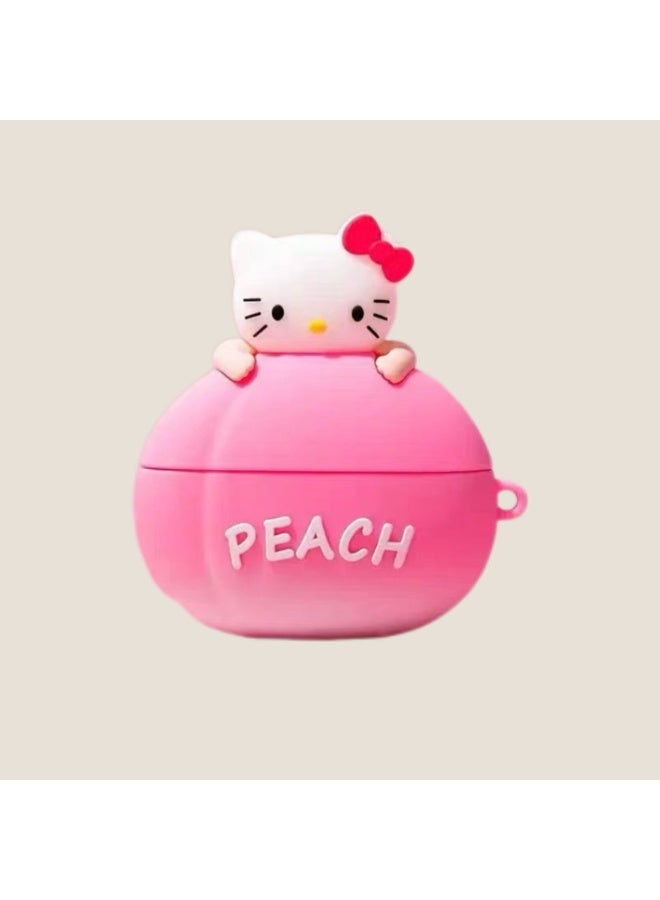 Peach Hello Kitty Pink Gradient AirPods 4 Case Super Cute Exceptionally Protective and Absolutely Perfect for Stylish AirPods 4 Protection - Image 3