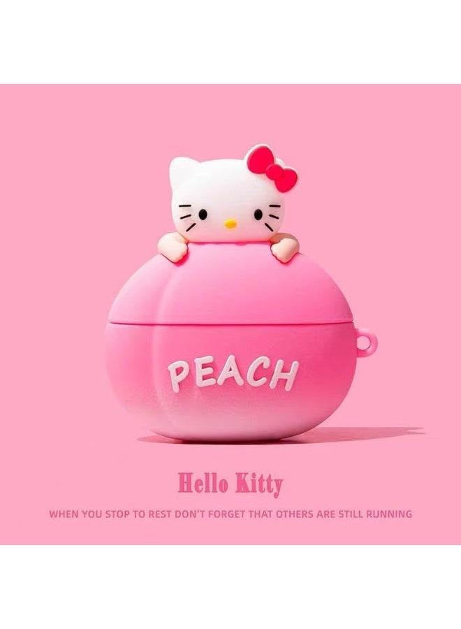 Peach Hello Kitty Pink Gradient AirPods 4 Case Super Cute Exceptionally Protective and Absolutely Perfect for Stylish AirPods 4 Protection - Image 1