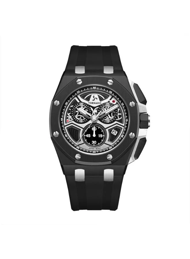 TORNADO Men's Silicone Chronograph Watch T25103-BSBB - 43mmx52mm mm