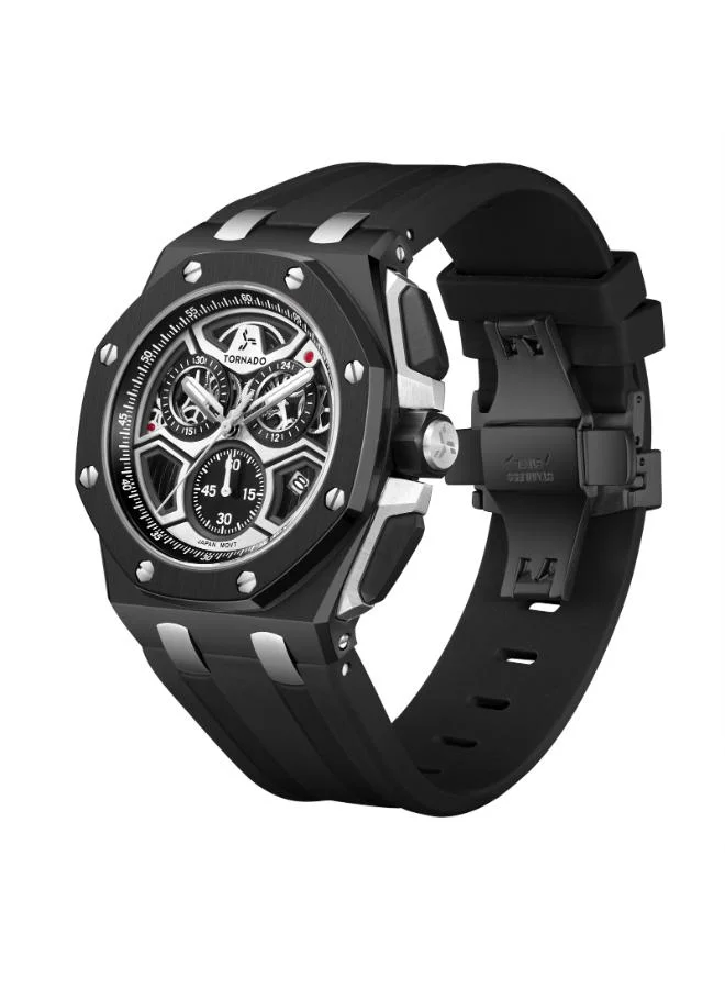 TORNADO Men's Silicone Chronograph Watch T25103-BSBB - 43mmx52mm mm