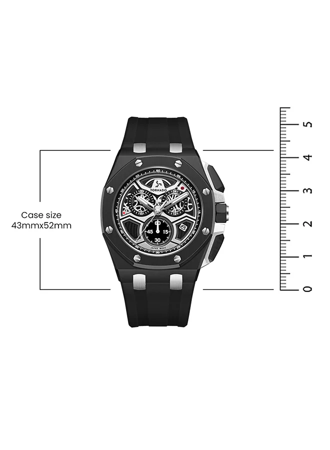 Tornado  Men's High Quality Flexible And Durable Silicone Chronograph Watch T25103-BSBB - 43mm mm for Men | Best Price UAE