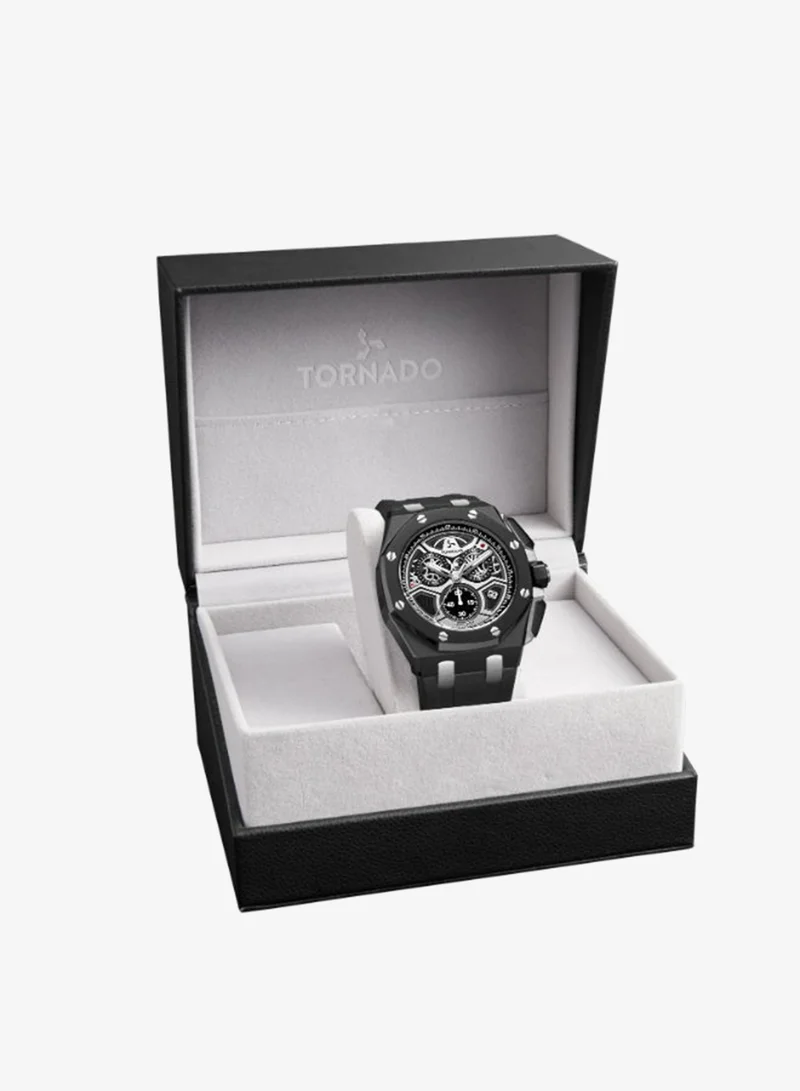 Tornado  Men's High Quality Flexible And Durable Silicone Chronograph Watch T25103-BSBB - 43mm mm for Men | Best Price UAE