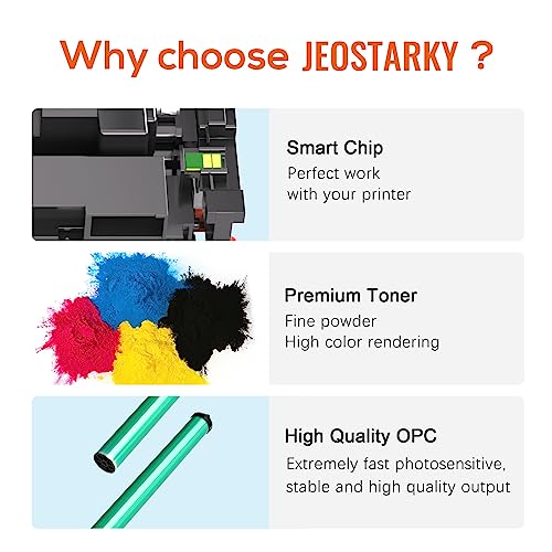 Jeostarky 414a Toner Cartridges 4 Pack Replacement for HP 414a Toner 414X W2020a Compatible with HP Color Laserjet Pro MFP M479fdw M479fdn M454dw M454dn M480f Printer - Image 2